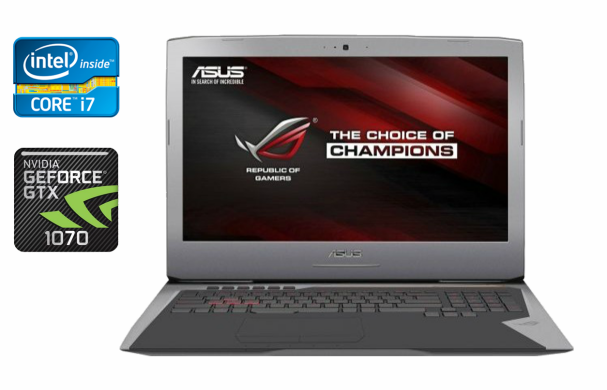 Игровой ноутбук Asus ROG G752VS / 17.3" (1920x1080) IPS / Intel Core i7-6820HK (4 (8) ядра по 2.7 - 3.6 GHz) / 16 GB DDR4 / 512 GB SSD / nVidia GeForce GTX 1070, 8 GB GDDR5, 256-bit / HDMI / WebCam Игровой ноутбук Asus ROG G752VS / 17.3" (1920x1080) IPS / Intel Core i7-6820HK (4 (8) ядра по 2.7 - 3.6 GHz) / 16 GB DDR4 / 512 GB SSD / nVidia GeForce GTX 1070, 8 GB GDDR5, 256-bit / HDMI / WebCam