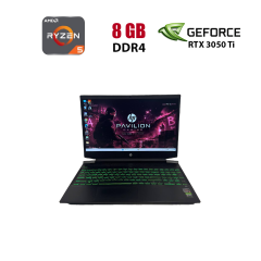 Ігровий ноутбук Б-клас HP Pavilion Gaming 15-ec2000ua / 15.6" (1920x1080) IPS / AMD Ryzen 5 5600H (6 (12) ядер по 3.3&nbsp;- 4.2&nbsp;GHz) / 8 GB DDR4 / 512 GB SSD / nVidia GeForce RTX 3050 Ti, 4 GB GDDR6, 128-bit / WebCam