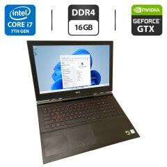 Игровой ноутбук Dell Inspiron Gaming 15-7567 / 15.6" (1920x1080) IPS / Intel Core i7-7700HQ (4 (8) ядра по 2.8 - 3.8 GHz) / 16 GB DDR4 / 128 GB SSD + 1000 GB HDD / nVidia GeForce GTX 1050 Ti, 4 GB GDDR5, 128-bit / WebCam