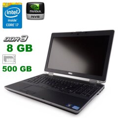 Игровой ноутбук Dell Latitude E6530 / 15.6" (1920x1080) TN / Intel Core i7-3720QM (4 (8) ядер по 2.6 - 3.6 GHz) / 8 GB DDR3 / 500 GB HDD  / NVIDIA NVS 5200M, 1 MB DDR3, 64-bit / WebCam 