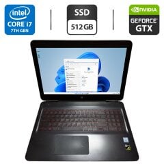 Ігровий ноутбук HP Omen 15 / 15.6" (3840x2160) IPS / Intel Core i7-7700HQ (4 (8) ядра по 2.8 - 3.8 GHz) / 16 GB DDR4 / 512 GB SSD / nVidia GeForce GTX 1050 Ti, 4 GB GDDR5, 128-bit / WebCam