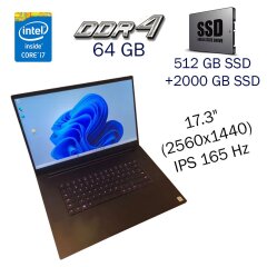 Ігровий ноутбук Razer Blade Pro 17 / 17.3" (2560x1440) IPS / Intel Core i7-10875H (8 (16) ядер по 2.3 - 5.1 GHz) / 64 GB DDR4 / 512 GB SSD+2000 GB SSD / nVidia GeForce RTX 3070, 8 GB GDDR6, 256-bit / WebCam