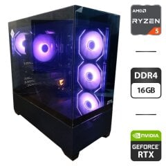 Игровой ПК GTL Tower / AMD Ryzen 5 5500 (6 (12) ядер по 3.6 - 4.2 GHz) / 16 GB DDR4 / 512 GB SSD M.2 + 1000 GB HDD / nVidia GeForce RTX 4060, 8 GB GDDR6, 128-bit / 500W