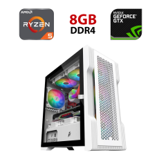 Игровой ПК ICE T3-4F1-W-WH White Tower / AMD Ryzen 5 5500 (6 (12) ядер по 3.6 – 4.2 GHz) / 8 GB DDR4 / 480 GB SSD / nVidia GeForce GTX 1060, 6 GB GDDR5, 192-bit