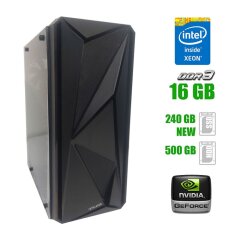 Игровой ПК MSI 1stPlayer FireRose Black Tower NEW / Intel Xeon E3-1270 v3 (4 (8) ядра по 3.5 - 3.9 GHz) (аналог Intel Core i7-4770) / 16 GB DDR3 (2x 8 GB) / 240 GB SSD NEW + 500 GB HDD / nVidia GeForce GT 630, 2GB DDR3, 128-bit 
