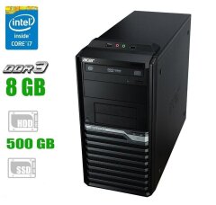 Компьютер Acer Veriton M4630G Tower / Intel Core i7-4770 (4 (8) ядра по 3.4 - 3.9 GHz) / 8 GB DDR3 / 500 GB HDD / Radeon HD5450 1 GB / 2x DVI