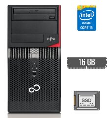 Компьютер Fujitsu Esprimo P420 E85+ Tower / Intel Core i3-4130 (2 (4) ядра по 3.4 GHz) / 16 GB DDR3 / 240 GB SSD / Intel HD Graphics 4400 / 280W / DVD-RW / DVI