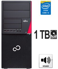 Компьютер Fujitsu Esprimo P720 E90+ Tower / Intel Core i5-4590 (4 ядра по 3.3 - 3.7 GHz) / 8 GB DDR3 / 1000 GB HDD / Intel HD Graphics 4600 / DisplayPort / DVI