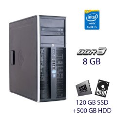 Компьютер HP 8300 Tower / Intel Core i5-3350P (4 ядра по 3.1 - 3.3 GHz) / 8 GB DDR3 / 120 GB SSD+500 GB HDD / nVidia GeForce GT 1030, 2 GB 