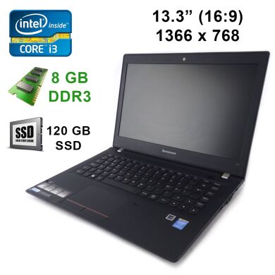 Lenovo ThinkPad E31-70 / 13.3" / Intel Core i3-4010U (2(4)ядра по 1.7GHz) / 8GB DDR3 / 120 GB SSD /  2xUSB 3.0, Combo, HDMI, VGA