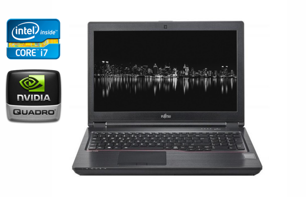 Мобильная рабочая станция Б-класс Fujitsu Celsius H780 / 15.6" (1920x1080) IPS / Intel Core i7-8750H (6 (12) ядер по 2.2 - 4.1 GHz) / 16 GB DDR4 / 512 GB SSD / nVidia Quadro P600, 4 GB GDDR5, 128-bit / WebCam / USB Type-C / VGA