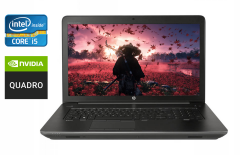 Мобільна робоча станція Б-клас HP zBook 17 G3 / 17.3" (1600x900) TN / Intel Core i5-6440HQ (4 ядра по 2.6 - 3.5 GHz) / 16 GB DDR4 / 512 GB SSD / nVidia Quadro M1000M, 2 GB DDR3, 128-bit / Fingerprint / WebCam