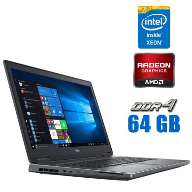 Мобільна робоча станція Dell Precision 7730 / 17.3" (1920x1080) IPS / Intel Xeon E-2176M (6 (12) ядер по 2.7 - 4.4 GHz) / 64 GB DDR4 / 256 GB SSD M.2 + 2x 500 GB SSD M.2 / AMD Radeon Pro WX 4150, 4 GB GDDR5, 128-bit / WebCam