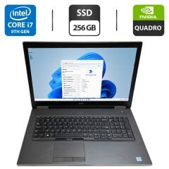 Мобільна робоча станція Dell Precision 7740 / 17.3" (1920x1080) IPS / Intel Core i7-9750H (6 (12) ядер по 2.6 - 4.5 GHz) / 16 GB DDR4 / 256 GB SSD / nVidia Quadro RTX 3000, 6 GB GDDR6, 192-bit / WebCam