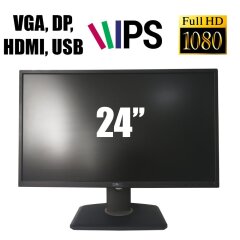 Монитор Dell P2417h / 24" (1920x1080) IPS / VGA, DisplayPort, HDMI, USB 3.0 / VESA 100x100 