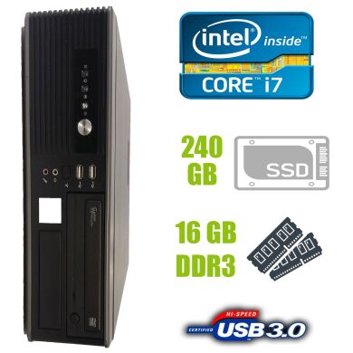 MSI SFF / Intel Core i7-2600 (4 (8) ядра по 3.4-3.8GHz) / 16 GB DDR3 / 240 GB SSD new! / USB 3.0, SATA 3.0, PCI Express 3.0