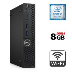 Неттоп Dell OptiPlex 3050 Micro USFF / Intel Core i3-7100T (2 (4) ядра по 3.4 GHz) / 8 GB DDR4 / 240 GB SSD / Intel HD Graphics 630 / DisplayPort / HDMI / Wi-Fi