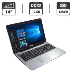 Ноутбук Asus R511L / 14" (1366x768) TN / Intel Core i5-5200U (2 (4) ядра по 2.2 - 2.7 GHz) / 12 GB DDR3 / 128 GB SSD / Intel HD Graphics 5500 / WebCam / VGA