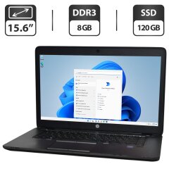 Ноутбук Б-класс HP EliteBook 850 G2 / 15.6" (1366x768) TN / Intel Core i5-5200U (2 (4) ядра по 2.2 - 2.7 GHz) / 8 GB DDR3 / 120 GB SSD / Intel HD Graphics 5500 / WebCam / Windows 11 Pro