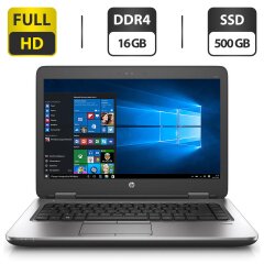 Ноутбук Б-класс HP Probook 640 G3 / 14" (1920x1080) TN / Intel Core i5-7200U (2 (4) ядра по 2.5 - 3.1 GHz) / 16 GB DDR4 / 500 GB SSD / Intel HD Graphics 620 / WebCam / VGA