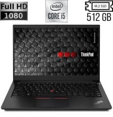 Ноутбук Б-класс Lenovo ThinkPad E14 / 14'' (1920x1080) IPS / Intel Core i5-10210U (4 (8) ядра по 1.6 - 4.2 GHz) / 16 GB DDR4 / 512 GB SSD M.2 / Intel UHD Graphics / WebCam / USB 3.1 / HDMI