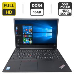 Ноутбук Б-клас Lenovo ThinkPad E580 / 15.6" (1920x1080) TN / Intel Core i5-8250U (4 (8) ядра по 2.5 - 3.1 GHz) / 16 GB DDR4 / 256 GB SSD + 1000 GB HDD / Intel UHD Graphics 620 / WebCam