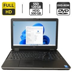 Ноутбук Dell Latitude E6540 / 15.6" (1920x1080) IPS / Intel Core i7-4610M (2 (4) ядра по 3.0 - 3.7 GHz) / 16 GB DDR3 / 120 GB SSD + 500 GB HDD / Intel HD Graphics 4600 / DVD-ROM