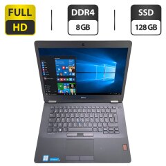 Ноутбук Dell Latitude E7470 / 14" (1920x1080) IPS / Intel Core i7-6600U (2 (4) ядра по 2.6 - 3.4 GHz) / 8 GB DDR4 / 128 GB SSD / Intel HD Graphics 520 / WebCam
