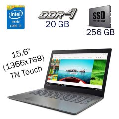 Ноутбук Lenovo Ideapad 320-15IKB / 15.6" (1366x768) TN Touch / Intel Core i5-8250U (4 (8) ядра по 1.6 - 3.4 GHz) / 20 GB DDR4 / 256 GB SSD / Intel UHD Graphics 620 / WebCam + Бездротова мишка