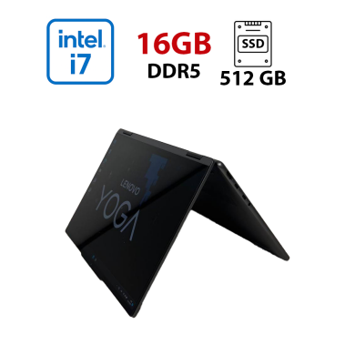Ультрабук-трансформер Б-класс Lenovo Yoga 7 14IRL8 x360 / 14" (2240x1400) IPS Touch / Intel Core i7-1355U (10 (12) ядра по 1.2 - 5.0 GHz) / 16 GB DDR5 / 512 GB SSD / Intel Iris Xe / WebCam