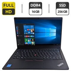 Ультрабук Б-класс Lenovo ThinkPad E14 Gen 2 / 14" (1920x1080) IPS / Intel Core i3-1115G4 (2 (4) ядра по 1.7 - 4.1 GHz) / 16 GB DDR4 / 256 GB SSD M.2 / Intel UHD Graphics / WebCam