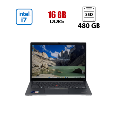 Ультрабук Б-класс Lenovo ThinkPad T14s Gen 3 / 14" (1920x1080) IPS Touch / Intel Core i7-1265U (10 (12) ядер по 3.6 - 4.8 GHz) / 16 GB DDR5 / 480 GB SSD / Intel Iris Xe Graphics / WebCam