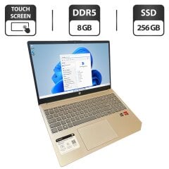Ультрабук HP 15-fc0399nr / 15.6" (1366x768) TN Touch / AMD Ryzen 3 7320U (4 (8) ядра по 2.4 - 4.1 GHz) / 8 GB DDR5 / 256 GB SSD / AMD Radeon 610M Graphics / WebCam