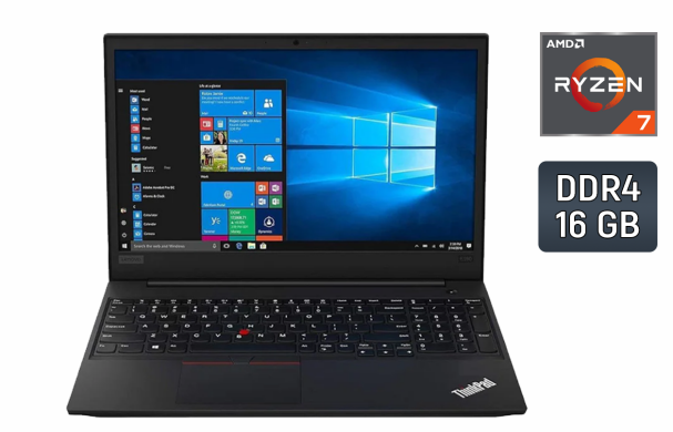 Ультрабук Lenovo ThinkPad E595 / 15.6" (1920x1080) IPS / AMD Ryzen 7 3700U (4 (8) ядра по 2.3 - 4.0 GHz) / 16 GB DDR4 / 512 GB SSD / AMD Radeon Vega 10 / WebCam / HDMI
