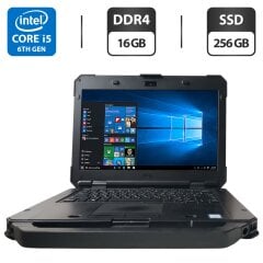 Защищенный ноутбук Б-класс Dell Latitude 5414 Rugged / 14" (1920x1080) IPS / Intel Core i5-6300U (2 (4) ядра по 2.4 - 3.0 GHz) / 16 GB DDR4 / 256 GB SSD / Intel HD Graphics 520 / WebCam / LTE