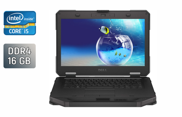 Защищенный ноутбук Б-класс Dell Rugged Latitude 5414 / 14" (1920x1080) IPS / Intel Core i5-6300U (2 (4) ядра по 2.4 - 3.0 GHz) / 16 GB DDR4 / 512 GB SSD / Intel HD Graphics 520 / 4G / HDMI / Windows 10