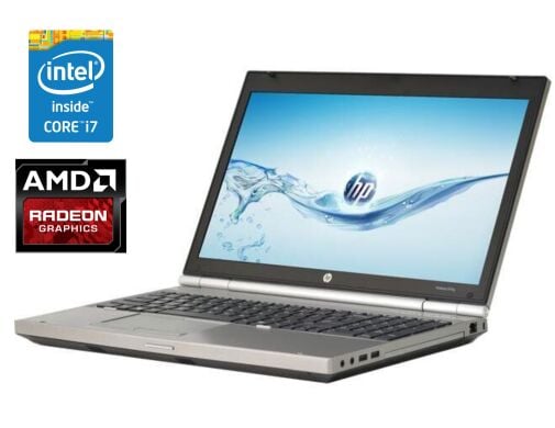 Мобільна робоча станція HP EliteBook 8570b / 15.6" (1366x768) TN / Intel Core i7-3720QM (4 (8) ядра по 2.6 - 3.6 GHz) / 12 GB DDR3 / 240 GB SSD / AMD Radeon HD 7570M, 1 GB GDDR5, 64-bit / WebCam + Сумка Ritar (15.6") Black NEW