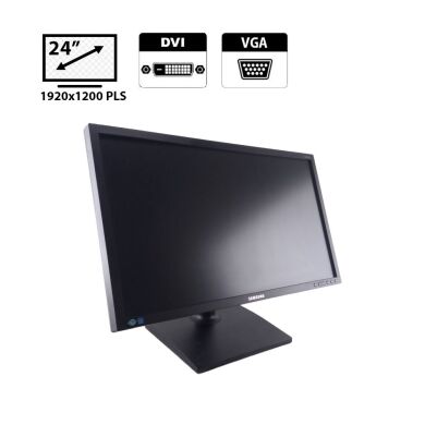 Монитор Samsung SyncMaster S24E650BW / 24" (1920x1200) PLS / VGA, DVI + Кабель питания