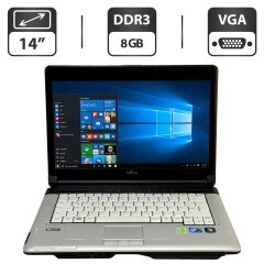 Ноутбук Fujitsu LifeBook S710 / 14" (1366x768) TN / Intel Core i7-620M (2 (4) ядра по 2.66 - 3.33 GHz) / 8 GB DDR3 / 500 GB HDD / Intel HD Graphics / WebCam / Windows 10 Pro