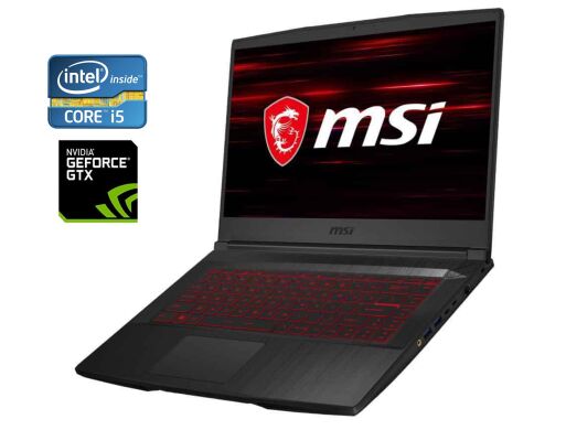 Игровой ноутбук Б-класс MSI GF65 Thin 9SD / 15.6" (1920x1080) IPS / Intel Core i5-9300H (4 (8) ядра по 2.4 - 4.1 GHz) / 8 GB DDR4 / 512 GB SSD / nVidia GeForce GTX 1660 Ti, 6 GB GDDR6, 192-bit / WebCam