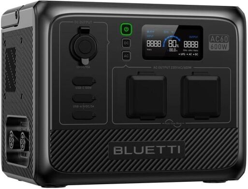Нова зарядна станція Bluetti AC60 / 600W / 403 Вт⋅ч / LiFePO4 / AC, DC, USB,  USB Type-C
