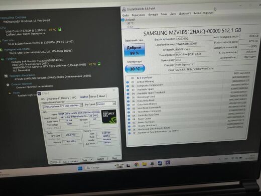 Ігровий ноутбук MSI GS65 Stealth Thin 8RF / 15.6" (1920x1080) IPS / Intel Core i7-8750H (6 (12) ядра по 2.2 - 4.1 GHz) / 32 GB DDR4 / 512 GB SSD / nVidia GeForce GTX 1070 Max-Q, 8 GB GDDR5, 256-bit / WebCam / Win 11 Pro