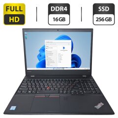 Ноутбук Б-класс Lenovo ThinkPad T570 / 15.6" (1920x1080) TN / Intel Core i5-7300U (2 (4) ядра по 2.6 - 3.5 GHz) / 16 GB DDR4 / 256 GB SSD / Intel HD Graphics 620 / WebCam