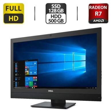 Моноблок Б-клас Dell OptiPlex 7450 AIO / 23.8" (1920x1080) IPS / Intel Core i7-6700 (4 (8) ядра по 3.4 - 4.0 GHz) / 8 GB DDR4 / 128 GB SSD + 500 GB HDD / AMD Radeon R7 M465X, 2 GB GDDR5, 128-bit / WebCam / HDMI