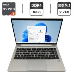 Ультрабук HP ProBook 445 G10 / 14" (1920x1080) IPS / AMD Ryzen 5 7530U (6 (12) ядер по 2.0 - 4.5 GHz) / 16 GB DDR4 / 512 GB SSD M.2 / AMD Radeon RX Vega 7 Graphics / WebCam