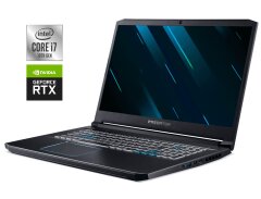 Ігровий ноутбук Acer Predator Helios 300 PH317-54 / 17.3" (1920x1080) IPS / Intel Core i7-10750H (6 (12) ядер по 2.6 - 5.0 GHz) / 16 GB DDR4 / 1000 GB SSD / nVidia GeForce RTX 2070 Max-Q, 8 GB GDDR6, 256-bit / WebCam