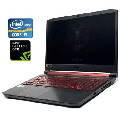 Ігровий ноутбук Acer Nitro 5 AN515-54 / 15.6" (1920x1080) IPS / Intel Core i5-9300H (4 (8) ядра по 2.4 - 4.1 GHz) / 16 GB DDR4 / 128 GB SSD + 1000 GB HDD / nVidia GeForce GTX 1650, 4 GB GDDR5, 128-bit / WebCam / Win 11 Ігровий ноутбук Acer Nitro 5 AN515-54 / 15.6" (1920x1080) IPS / Intel Core i5-9300H (4 (8) ядра по 2.4 - 4.1 GHz) / 16 GB DDR4 / 128 GB SSD + 1000 GB HDD / nVidia GeForce GTX 1650, 4 GB GDDR5, 128-bit / WebCam / Win 11