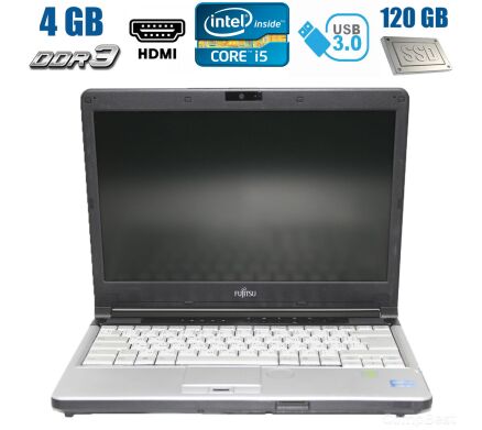 Fujitsu Lifebook S761 / 13", 1366x768 / Intel Core i5-2540M (2 (4) по 2.6 - 3.3 GHz) / 4GB DDR3 / 120GB SSD / Web-Cam, USB 3.0, HDMI