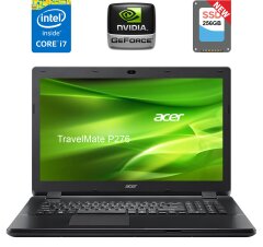 Игровой ноутбук Acer TravelMate P276-MG / 17.3" (1600x900) TN / Intel Core i7-4510U (2 (4) ядра по 2.0 - 3.1 GHz) / 16 GB DDR3 / 256 GB SSD NEW / nVidia GeForce 820M, 2 GB DDR3, 64-bit / WebCam / HDMI