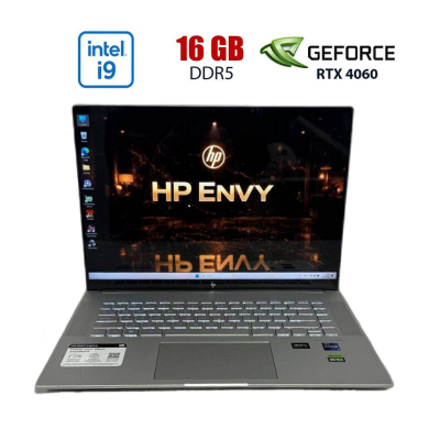 Ігровий ноутбук Б-клас HP Envy 16-h1001nr / 16" (2560x1600) IPS / Intel Core i9-13900H (14 (20) ядер по 2.6 - 5.4 GHz) / 16 GB DDR5 / 512 GB SSD / nVidia GeForce RTX 4060, 8 GB GDDR6, 128-bit / WebCam Ігровий ноутбук Б-клас HP Envy 16-h1001nr / 16" (2560x1600) IPS / Intel Core i9-13900H (14 (20) ядер по 2.6 - 5.4 GHz) / 16 GB DDR5 / 512 GB SSD / nVidia GeForce RTX 4060, 8 GB GDDR6, 128-bit / WebCam